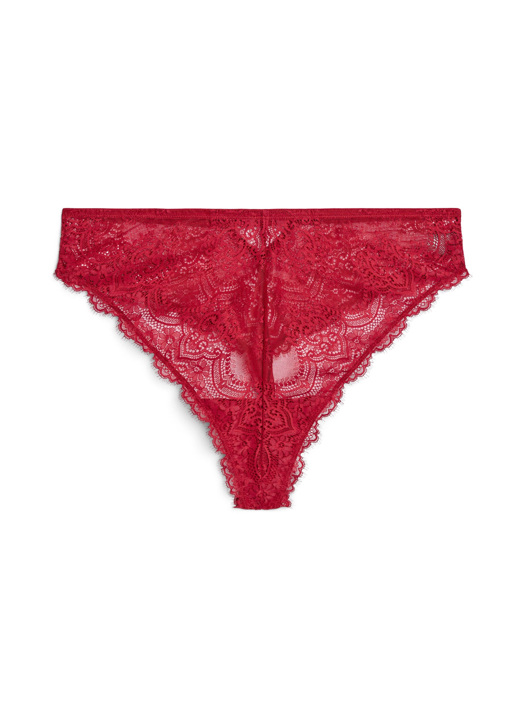 Lace thong with keyhole detail at the back