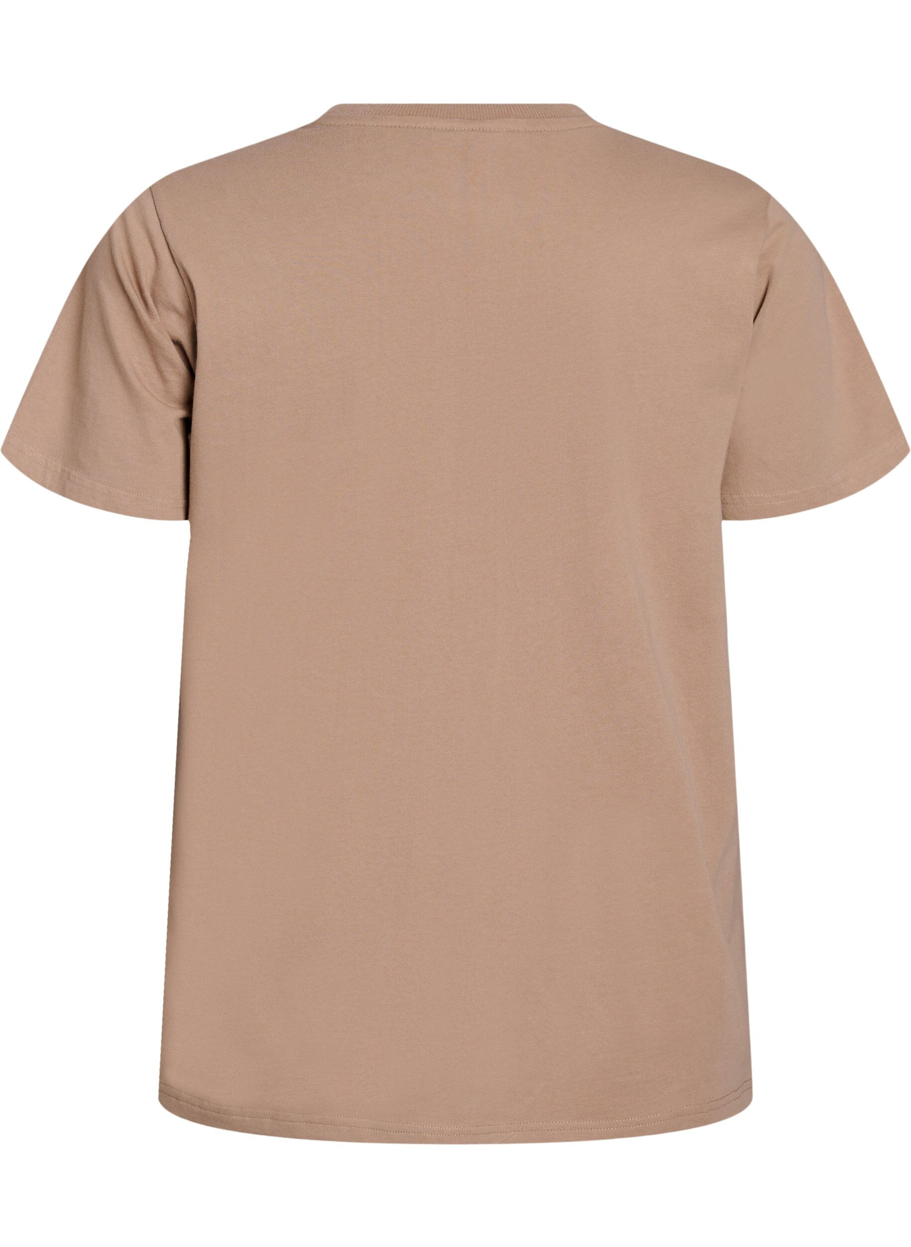 Zizzifashion T-shirt in organic cotton with statement print, Beige, Packshot image number 1