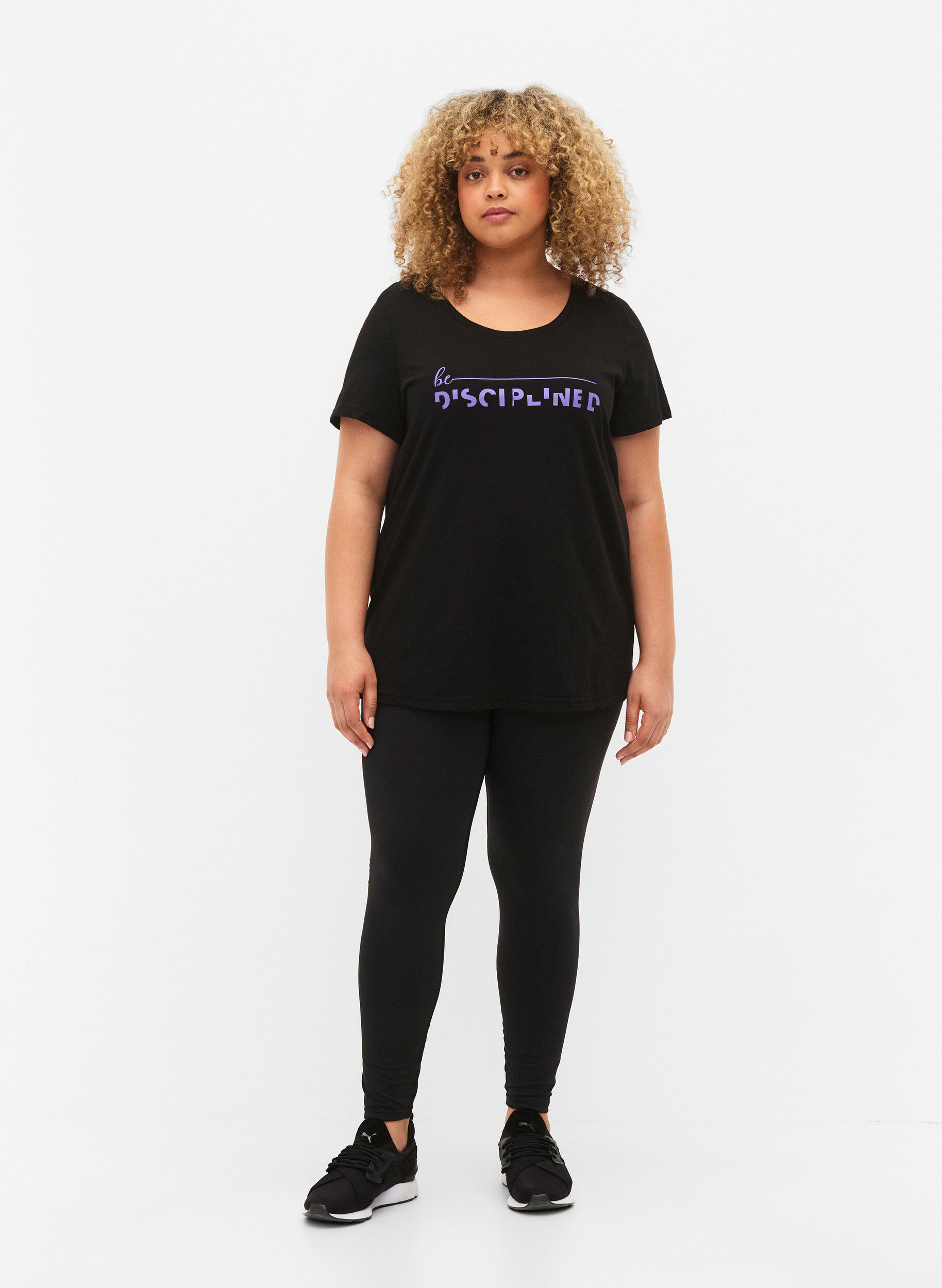 Zizzifashion Sports t-shirt with print, Black w. Disciplined, Model image number 2