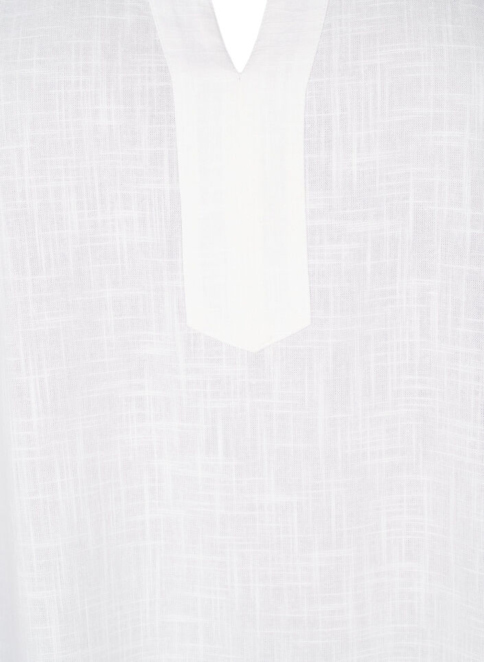 Cotton tunic with a V-neck, White, Packshot image number 2
