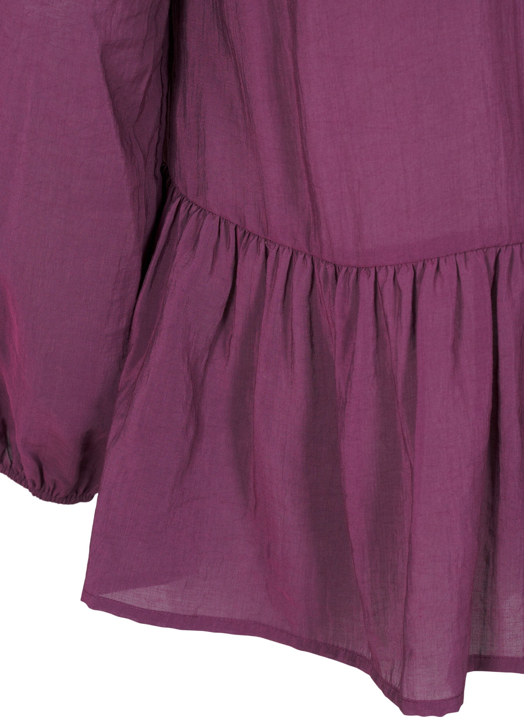 Zizzifashion Viscose blouse with peplum, Purple, Packshot image number 3