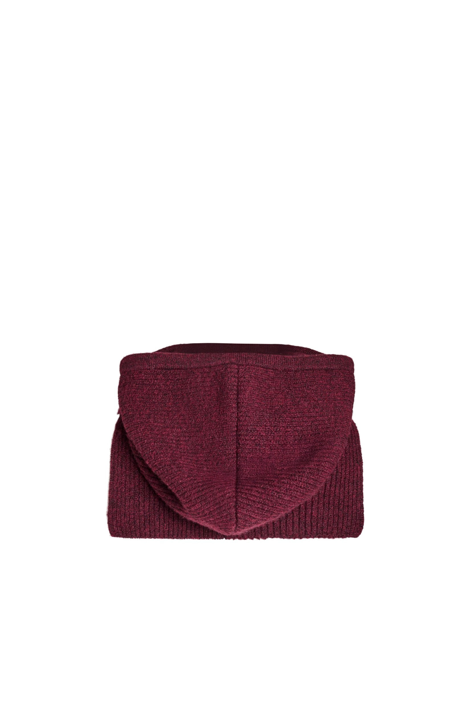 Zizzifashion Knitted balaclava with drawstrings, Dark Bordeaux, Packshot image number 4