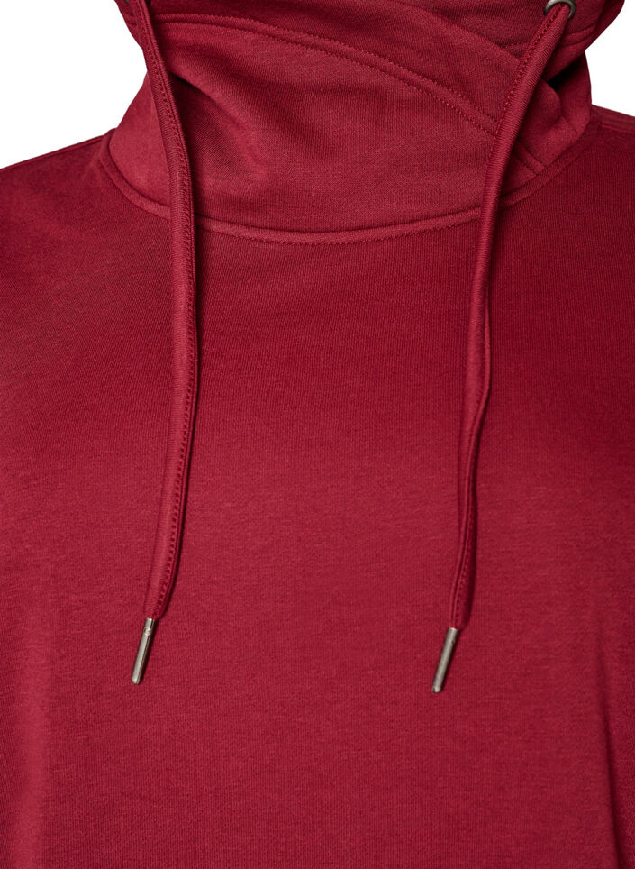 Sweatshirt with high collar and pockets, Red, Packshot image number 2