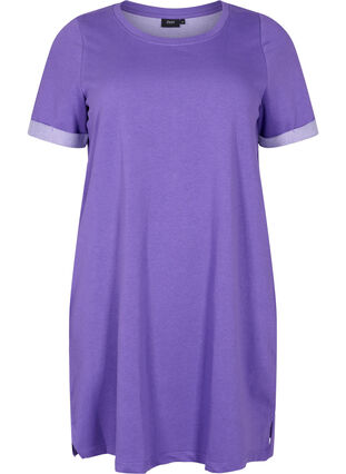 Sweater dress with short sleeves and slits, Ultra Violet, Packshot image number 0