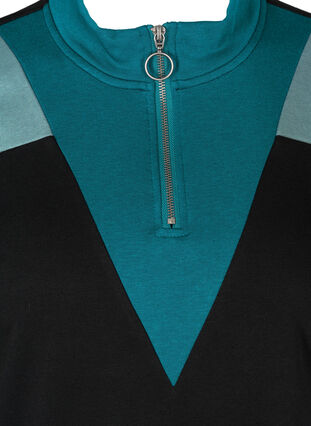 Sweater dress with zip detail, Black Comb, Packshot image number 2