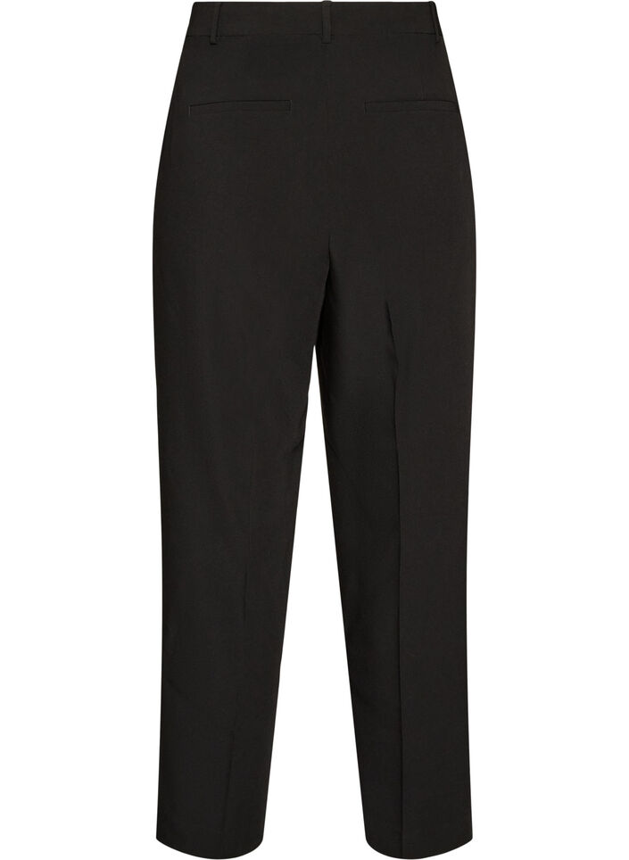 Tailored trousers with wide legs and high waist, Black, Packshot image number 1