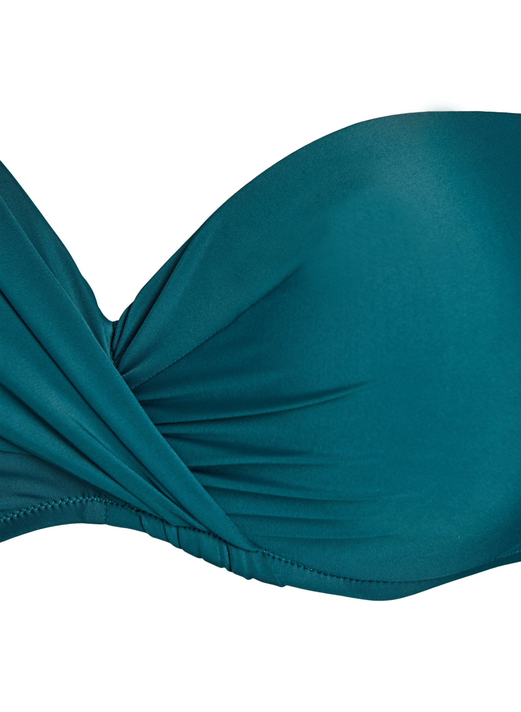 Zizzifashion Bikini top with underwire and draping, Green, Packshot image number 2