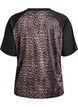 Workout t-shirt with leopard print and raglan sleeves, Brown, Packshot image number 1