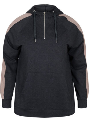 Hooded sweatshirt with zip, Black, Packshot image number 0
