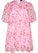Short chiffon-look dress with floral print and ruffle layers, Pink, Packshot image number 0
