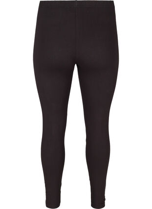 Rhinestone viscose leggings, Black, Packshot image number 1