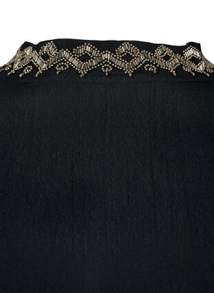 Long-sleeved, beaded viscose blouse, Black, Packshot image number 2