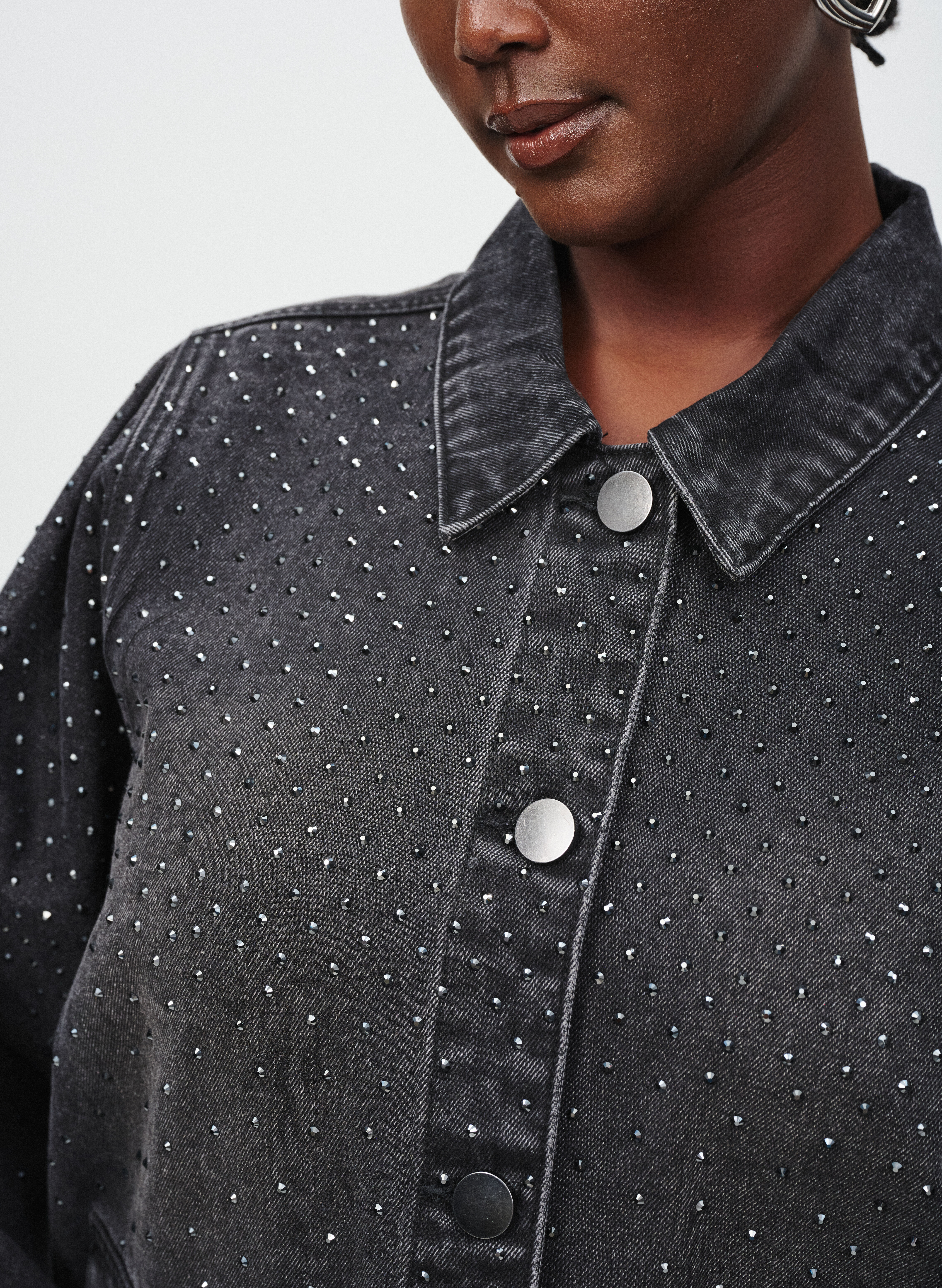 Zizzifashion Denim with stone detailing, , Model