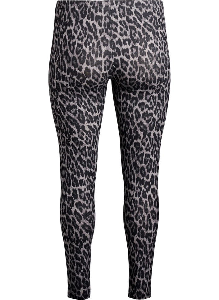 Viscose leggings with leopard print, Dark Grey, Packshot image number 1
