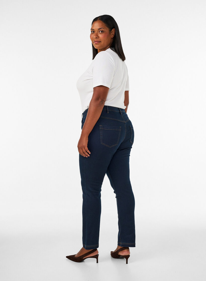 Slim fit Emily jeans with normal waist, Blue, Model image number 2