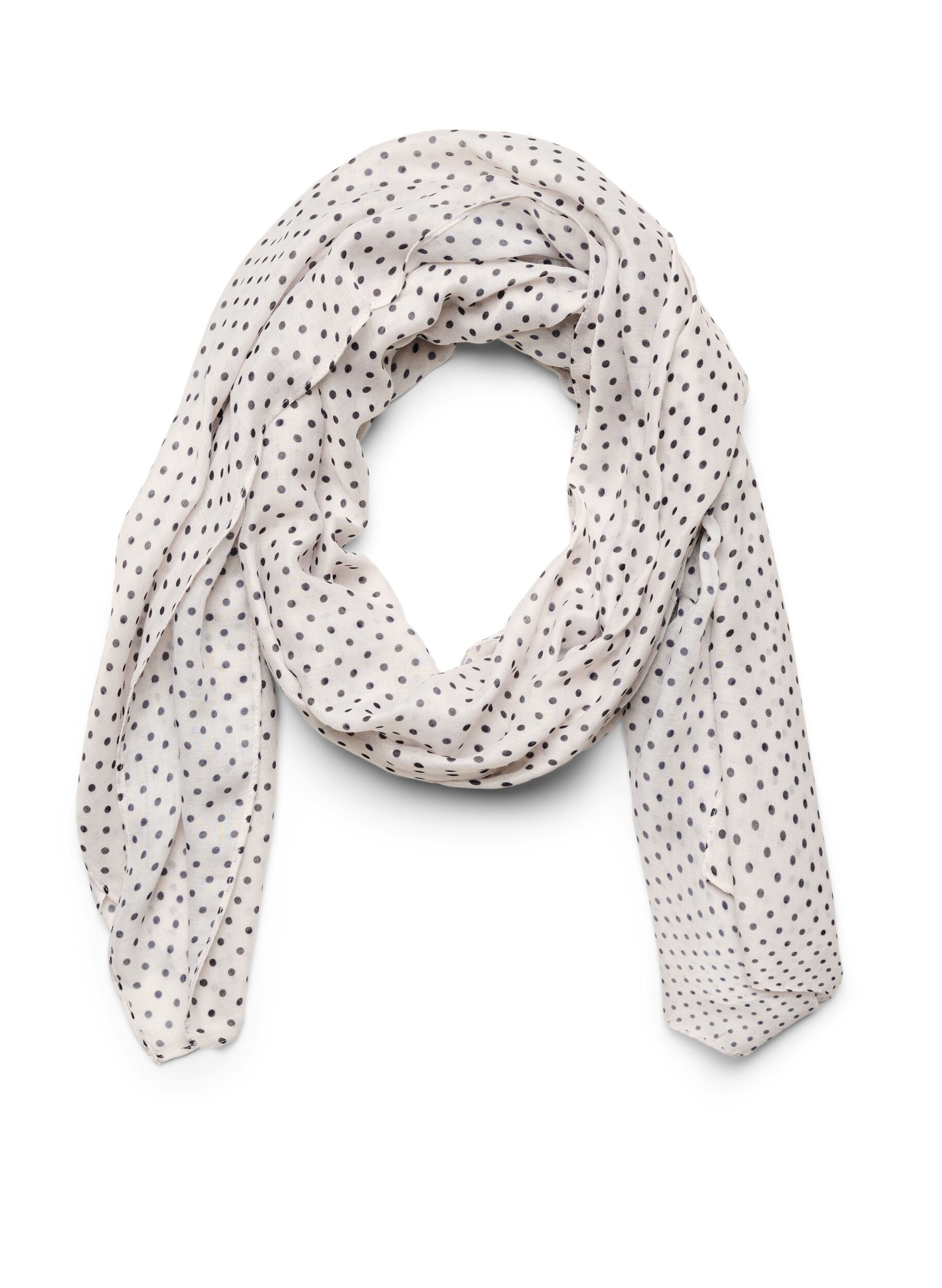 ZizzifashionLong patterned scarf, Vanilla, Packshot image number 0