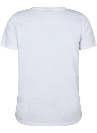 Short sleeve t-shirt with v-neckline, Bright White, Packshot image number 1