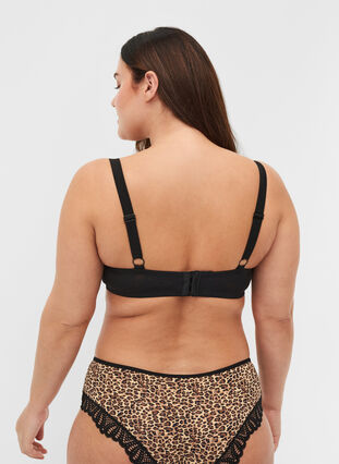 Bra with leopard print and lace, Leopard Print, Model image number 1