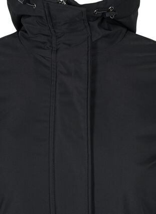 Waterproof winter jacket with a hood and pockets, Black, Packshot image number 2