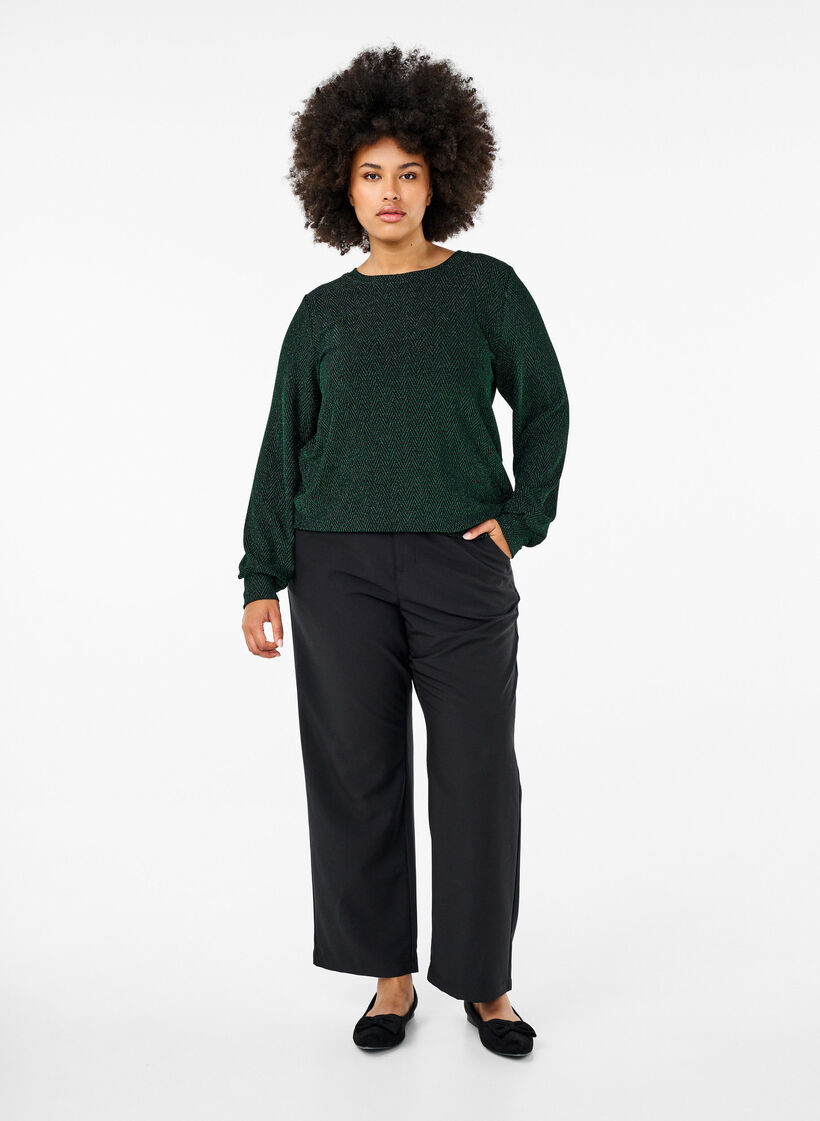 Blouse with glitter pattern, Scarab ZigZagShimmer, Model image number 2