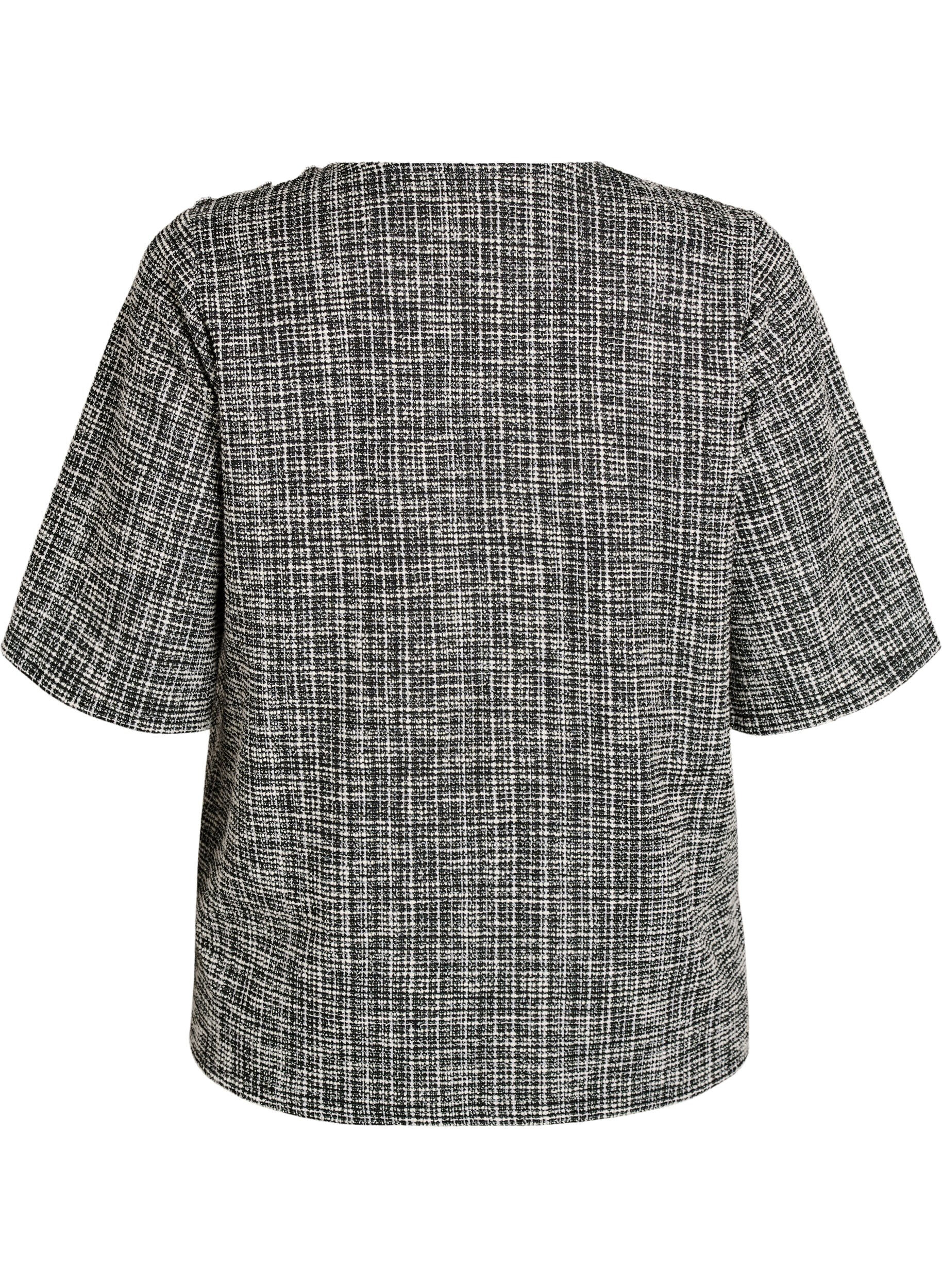 ZizzifashionWoven blouse with button detail, Vanilla, Packshot image number 1