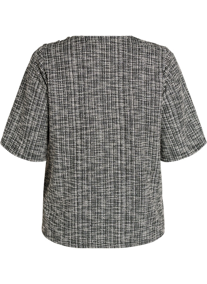 Woven blouse with button detail, Vanilla, Packshot image number 1