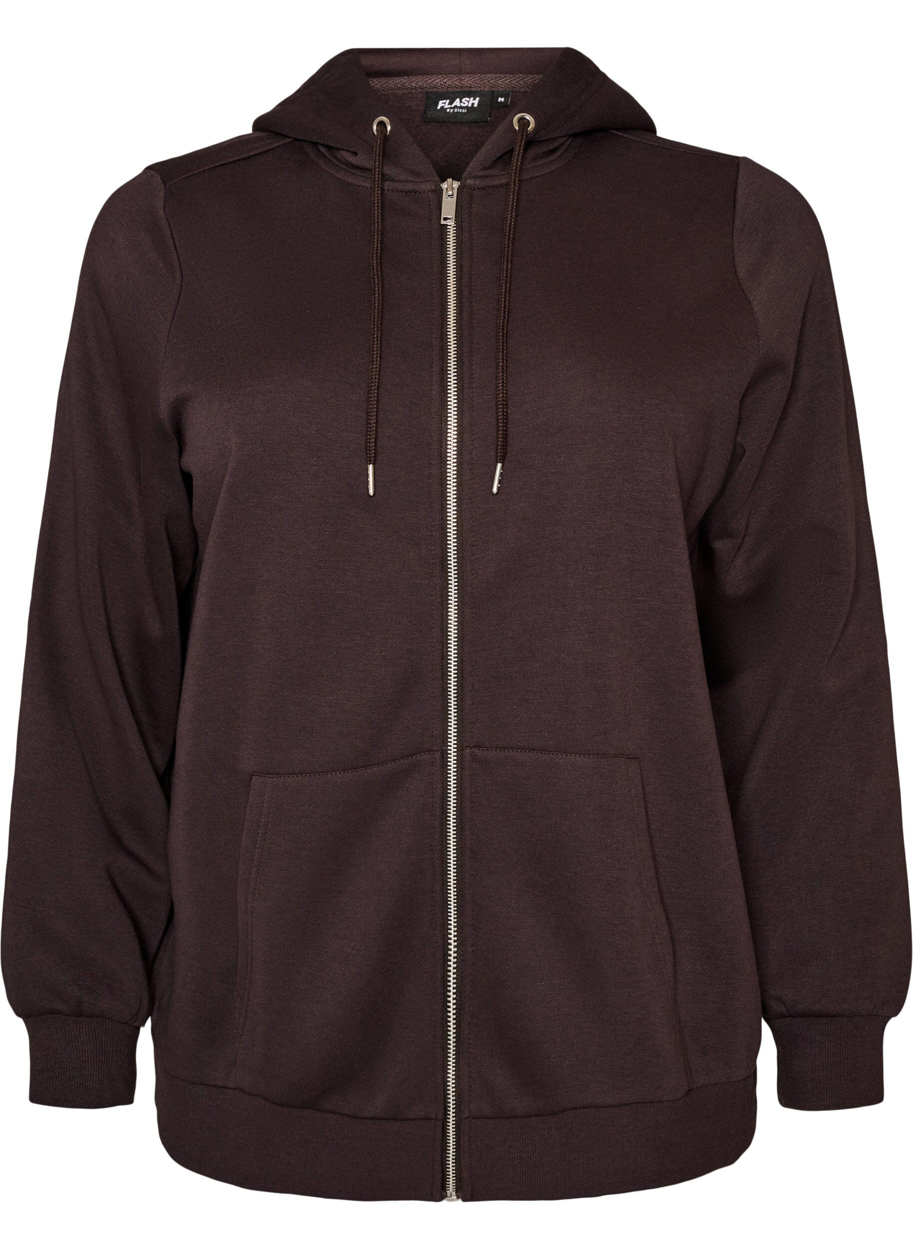 ZizzifashionHooded sweatshirt with a zip and pockets, Brown, Packshot image number 0
