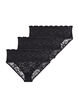 3-pack hipster underwear in lace material, Black, Packshot image number 0