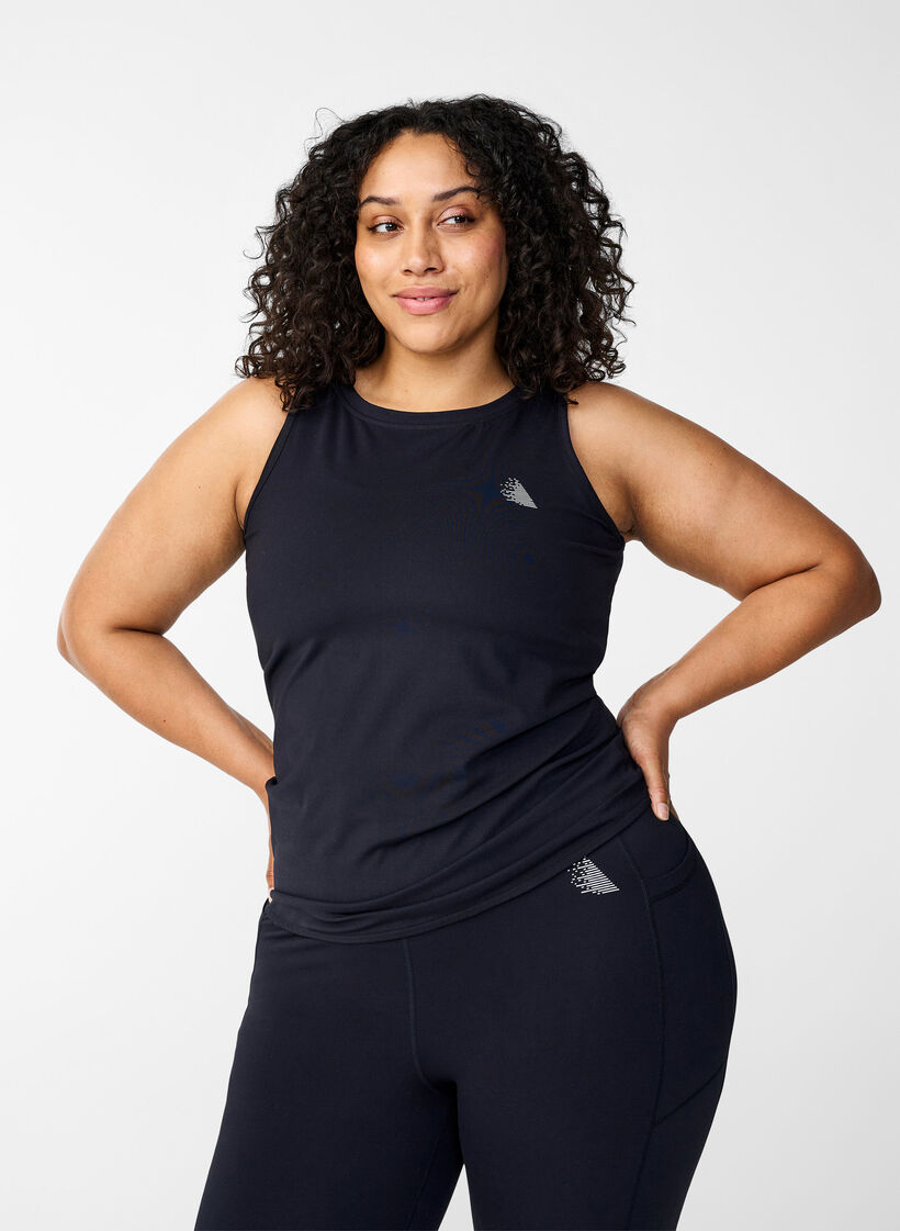 Tight-fitting training top with inner silicone edge, Black, Model image number 0