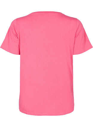 Cotton t-shirt with print and short sleeves, Hot Pink Create, Packshot image number 1