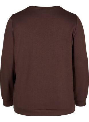 Sweat blouse with round neck and long sleeves, Molé, Packshot image number 1
