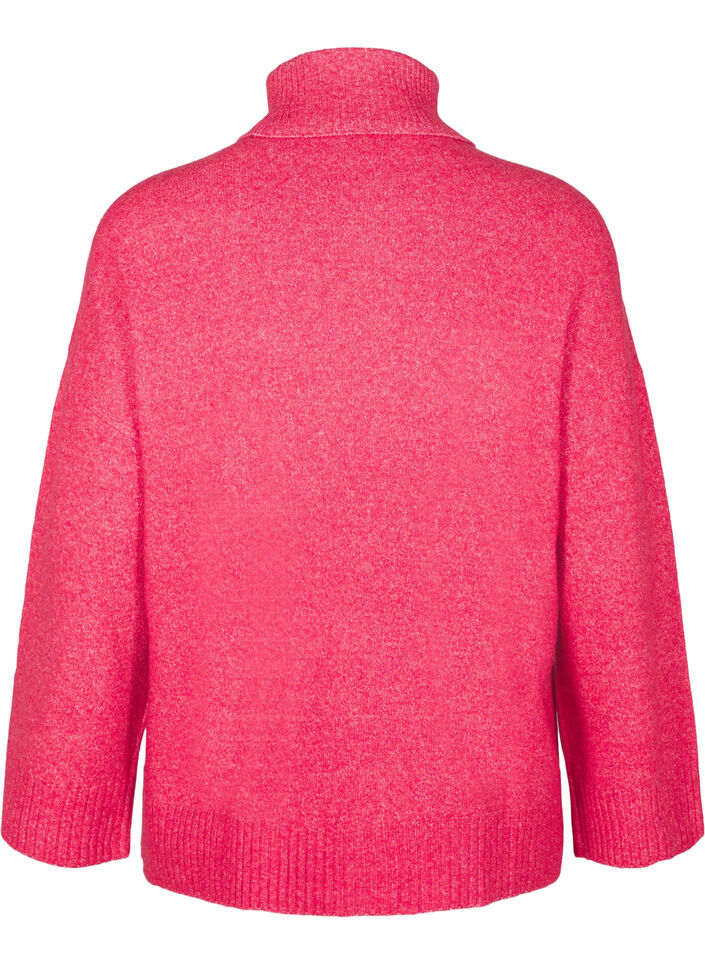 Knitted turtleneck blouse, Virtual Pink Mel., Packshot image number 1