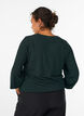 Blouse with herringbone pattern and glitter thread, Green, Model image number 2