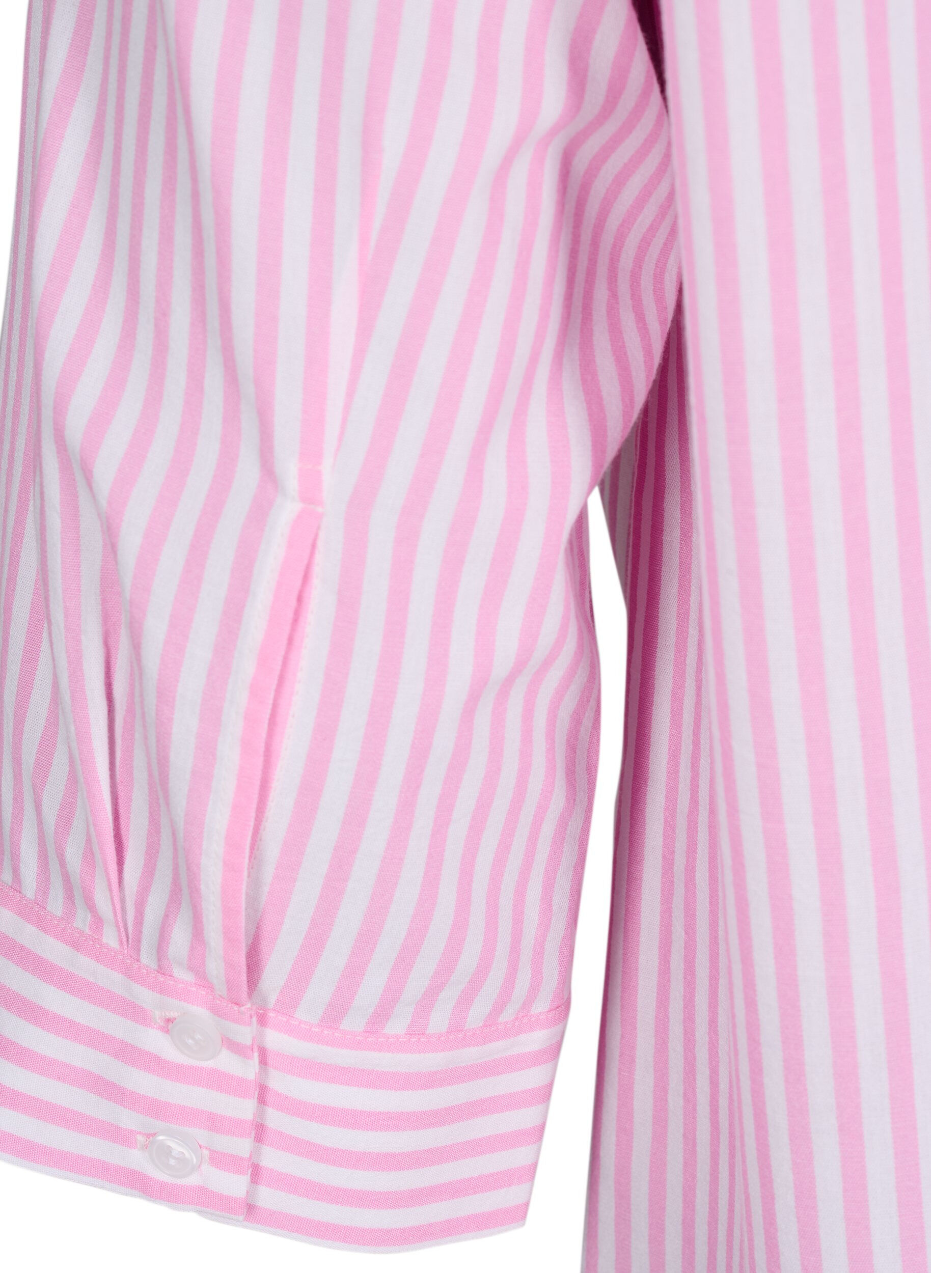 Zizzifashion Long striped shirt with 3/4 sleeves, Pink, Packshot image number 4