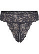 Crotchless lace thong, Black, Packshot image number 0