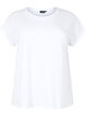 Short sleeved cotton blend t-shirt, White, Packshot image number 0
