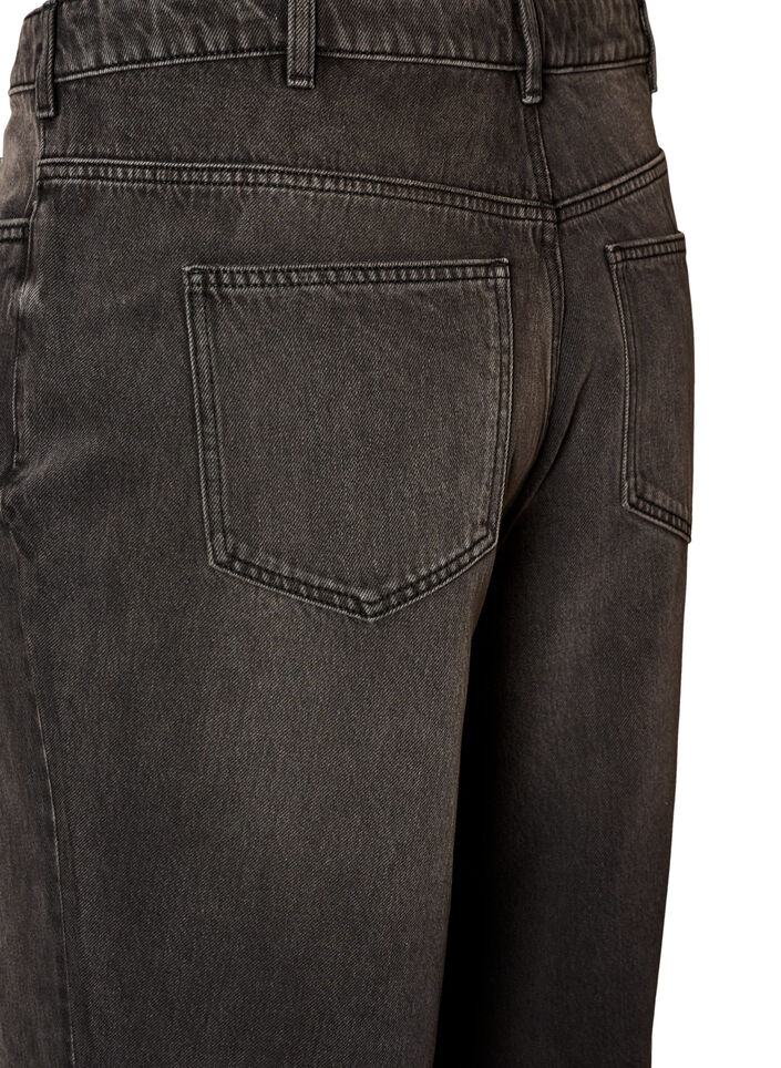 Kiana straight fit jeans with a high waist, Black, Packshot image number 3