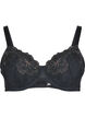 Padded bra with shiny embroidered detail, Black, Packshot image number 0