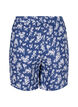 Floral cotton night shorts, V. Indigo Flower AOP, Packshot image number 1