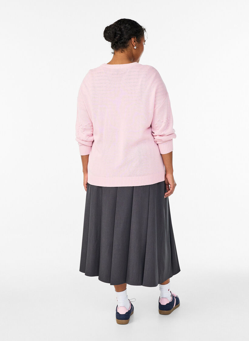 Midi skirt with wide pleats, Dark Grey, Model image number 1