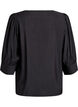 Blouse with V-neck and 3/4-sleeves, Black, Packshot image number 1