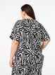 Short-sleeved blouse with zebra print, Black, Model image number 2