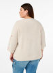 Knitted blouse with hearts and 3/4 sleeves, Beige, Model image number 2