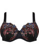 Moulded bra with floral embroidery, Black, Packshot image number 0