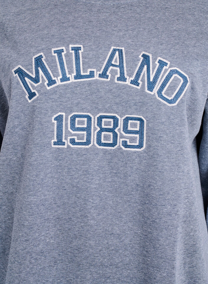 Sweatshirt with embroidered Milan motif, Dark Grey, Packshot image number 2