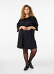 Patterned dress with 3/4 sleeves, Black, Model image number 1
