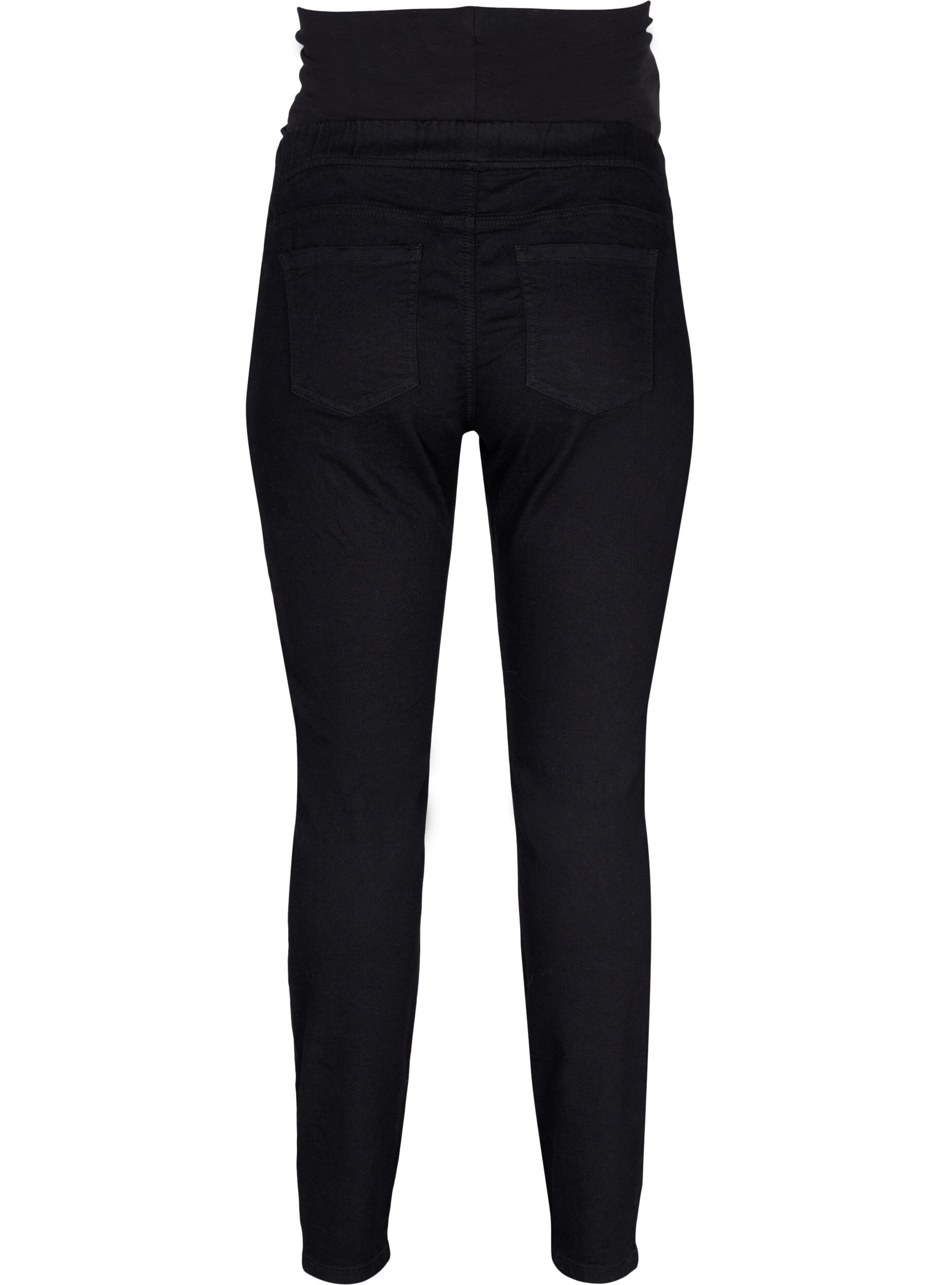 Zizzifashion Pregnancy jeggings with back pockets, Black, Packshot image number 1