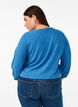 Blouse with texture and 3/4 sleeves, Blue, Model image number 2
