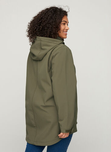 Softshell jacket with removable hood, Bungee Cord , Model image number 1