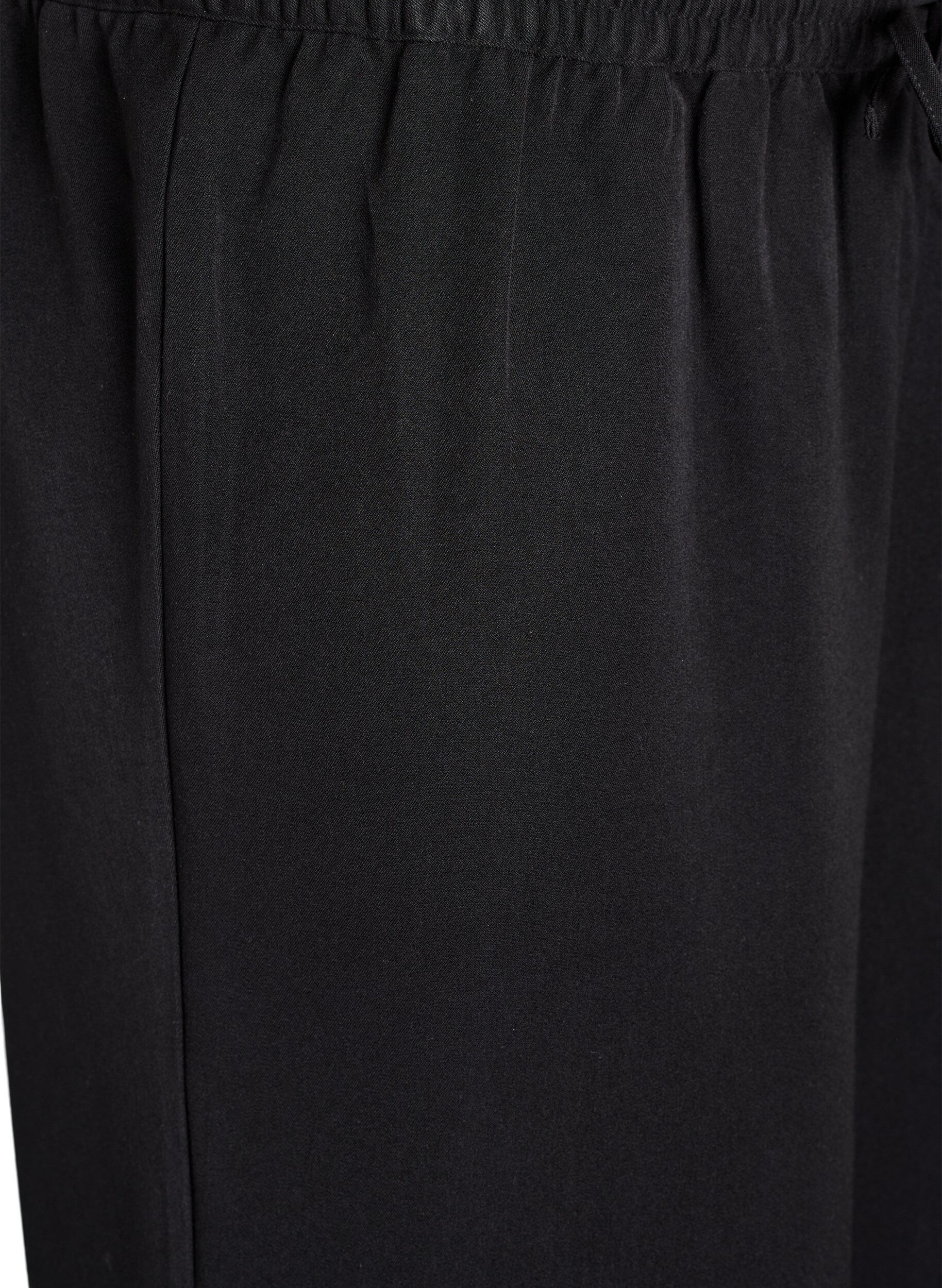Zizzifashion Wide-leg trousers with a high waist, Black, Packshot image number 2